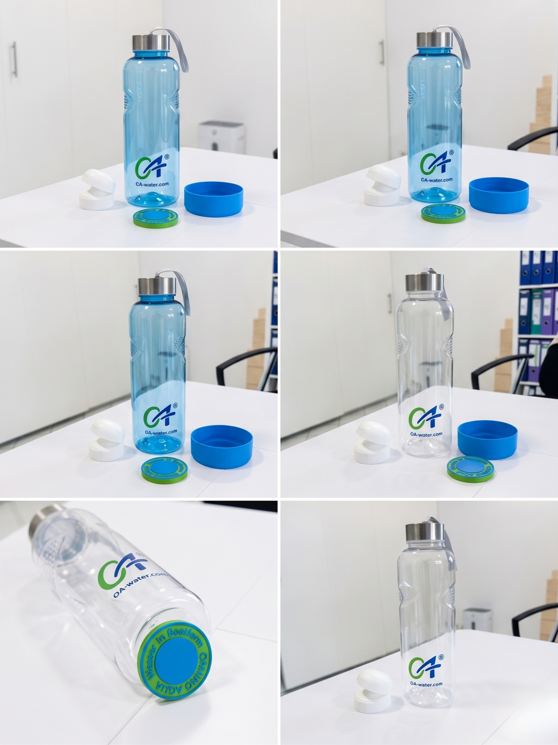 OA®-Water Trinkflasche 1,0 L – Trinkflaschen in Blau und Weiß im Vergleich