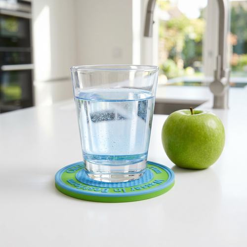 OA® Energizer unter einem Wasserglas in Anwendung