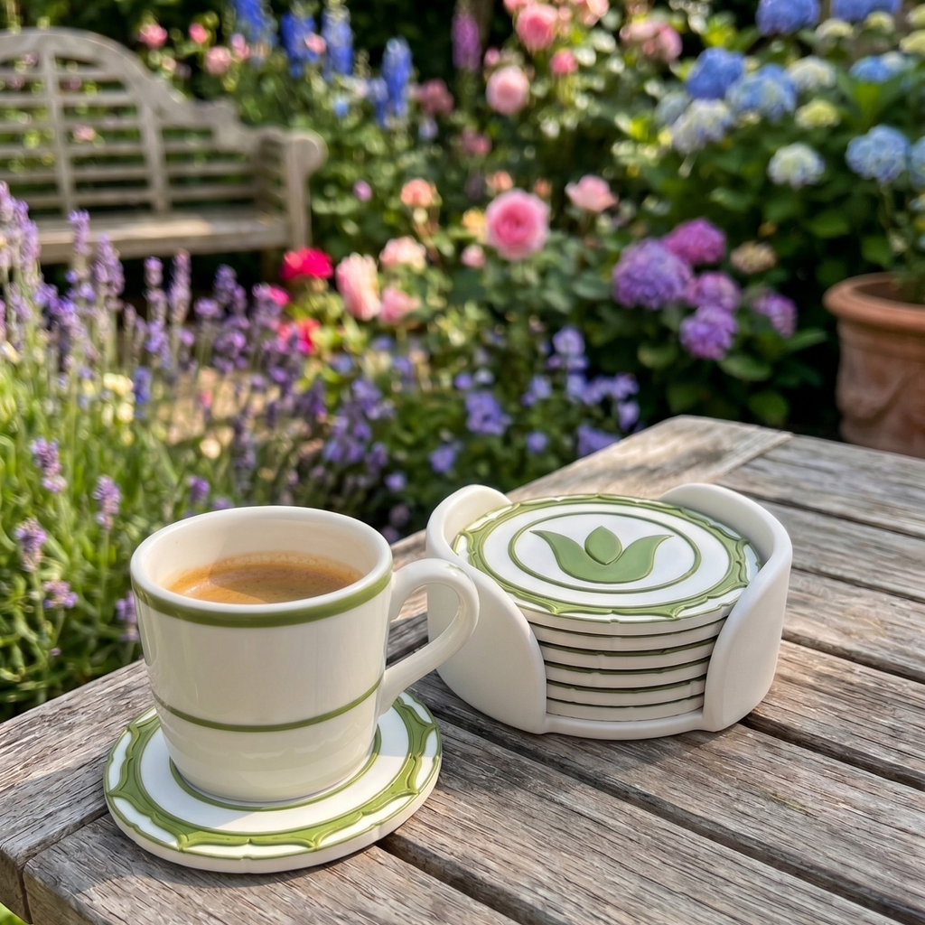 OA® Energizer Lotusblüte unter Kaffeebecher in Anwendung