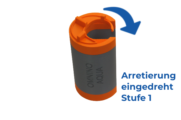 OA®-Water Mobile Water Generator – Detail Arretierung Schritt 2 mit Pfeilmarkierung