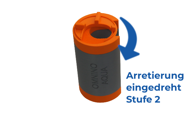 OA®-Water Mobile Water Generator – Detail Arretierung Schritt 3 mit Pfeilmarkierung